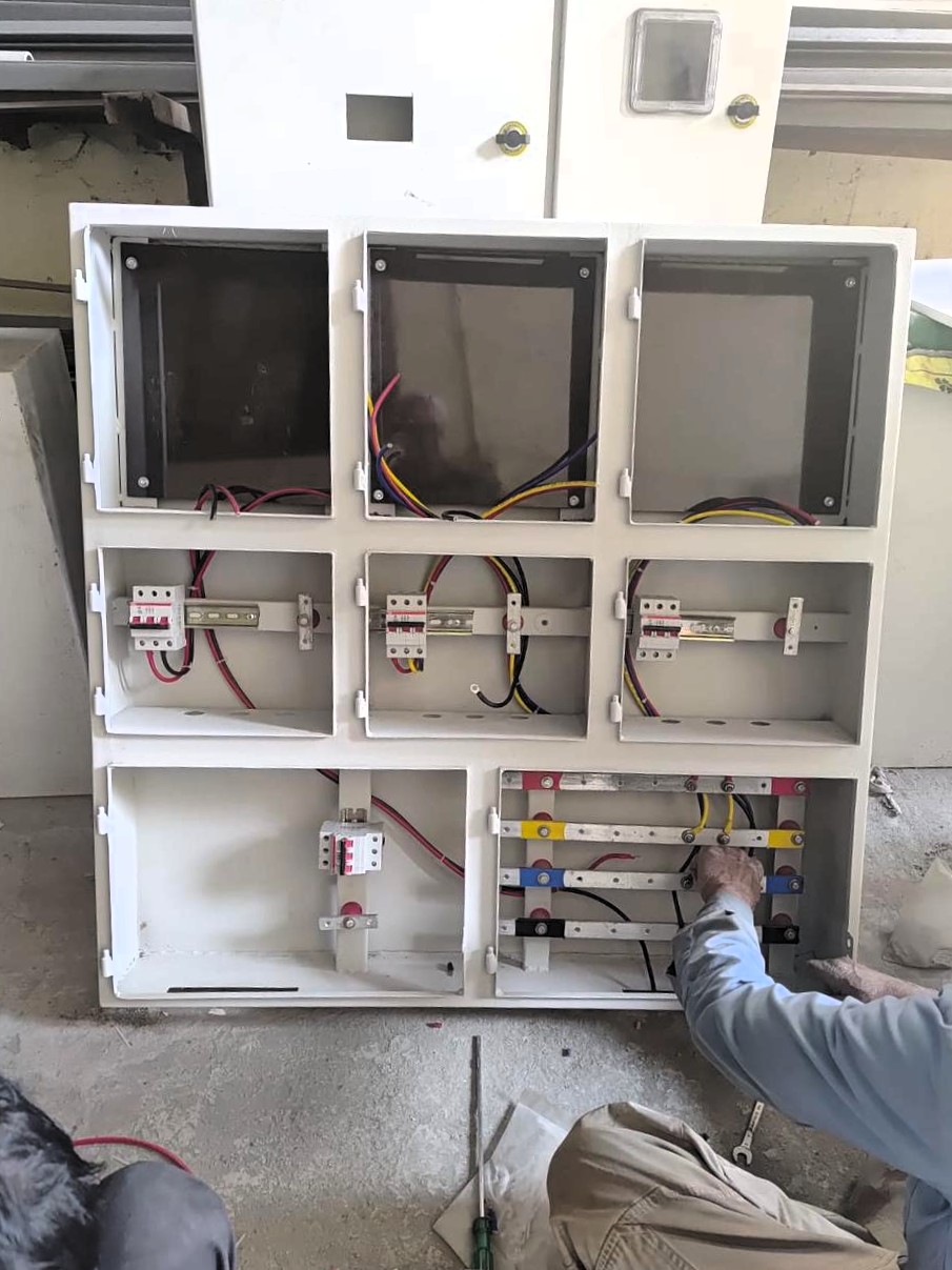 Panel wiring close-up - neat wiring and labeling